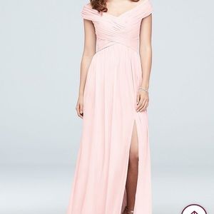 David’s Bridal Off Shoulder Petal Dress